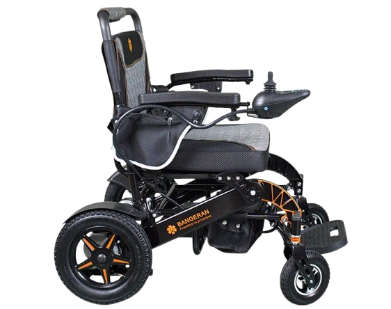 Right Side View Of The Bangeran Mammoth Electric Wheelchair Shown With Black Color