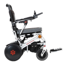 Right Side View Of The Bangeran Pegasus Kids Pediatric Electric Wheelchair Shown In Silver And Red Color