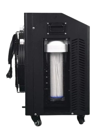 Right Side View Of The Dynamic Cuboid Cold Plunge Tub Chiller