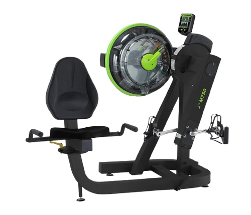 Right Side View Of The Dynamic Fluid Fitness M750 Cycle XT Shown With Chair In Swivel Position