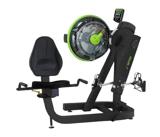 Right Side View Of The Dynamic Fluid Fitness M750 Cycle XT Shown With Chair In Swivel Position