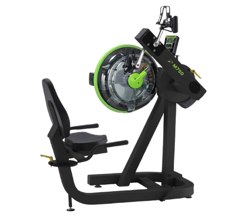 Right Side View Of The Dynamic Fluid Fitness M750 Cycle XT Shown With Pedals In The Upper Body Position