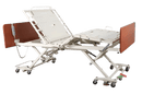 Right Side View Of The Emerald Infinity Max UltraWide Expandable Homecare Bed Shown In The Height Adjusted Position With Head And Leg Articulation