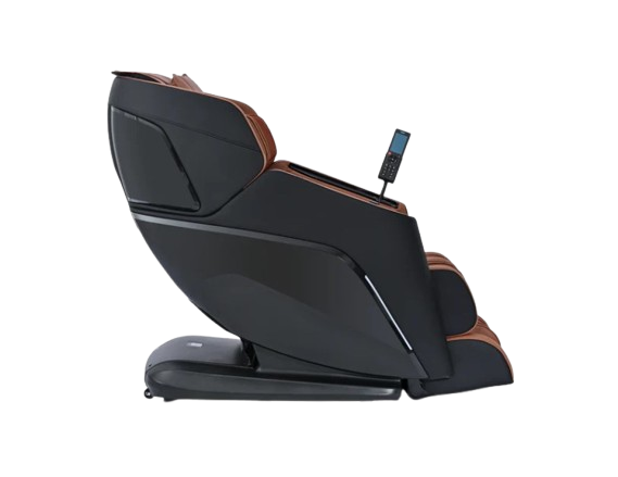 Right Side View Of The Ergotec Venus Massage Chair | ET-400 In Tan Color Shown In The Upright Position