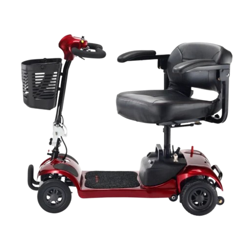 Right Side View Of The FreeRiderUSA Ascot 4 Mobility Scooter Shown With Seat Slightly Turned