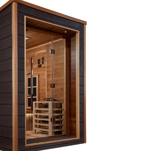 Right Side View Of The Golden Designs Karlstad 6-Person Hybrid Outdoor Sauna | GDI-8226-01
