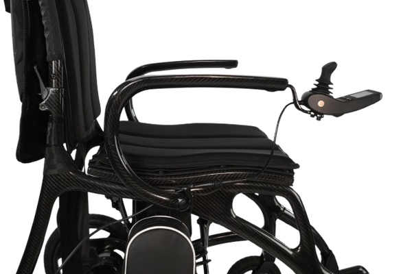 Right Side View Of The Journey Air Elite Max Carbon Fiber Electric Wheelchair