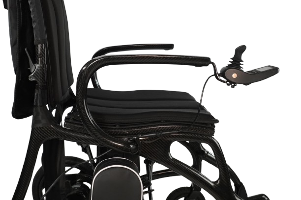 Right Side View Of The Journey Air Elite Max Carbon Fiber Electric Wheelchair