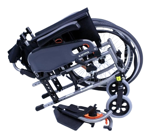 Right Side View Of The Karman Flexx Wheelchair Shown In The Folded Position