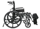Right Side View Of The Karman KM-5000 Reclining Wheelchair Shown In The Seated Position Without Top Backrest Section