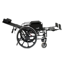 Right Side View Of The Karman KM-5000 Reclining Wheelchair Shown In The Fully Reclined Position