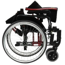 Right Side View Of The Karman S-Ergo 305 Wheelchair Shown With Rose Red Frame In The Folded Position