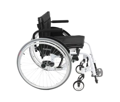 Right Side View Of The Karman S-Ergo ATX Wheelchair Shown In The Fashion White Frame Color