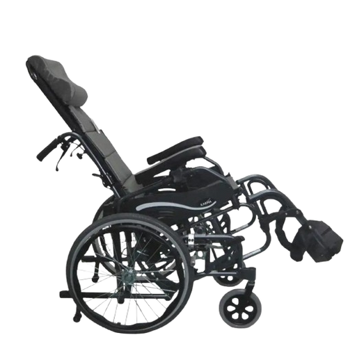 Right Side View Of The Karman VIP-515 Tilt-In-Space Wheelchair Shown In The Tilted Position