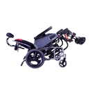 Right Side View Of The Karman VIP2-TR Tilt-In-Space Transport Wheelchair Shown In The Tilted Back Position And Elevating Leg Rests