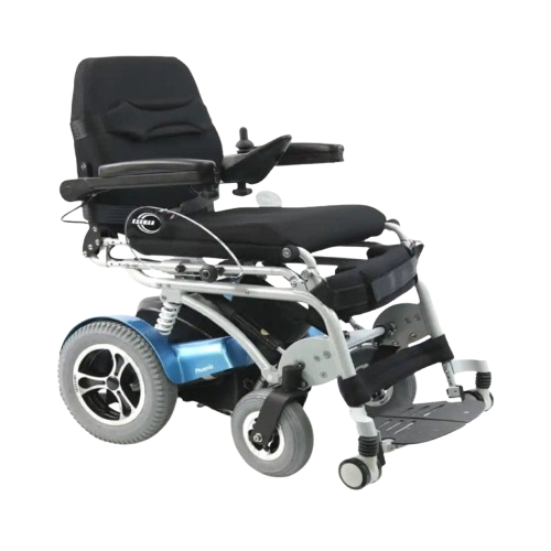 Right Side View Of The Karman XO-202 Power Standing Wheelchair In The Seated Position