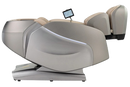 Right Side View Of The Kyota Hatsumei M900 AI 4D Massage Chair In Gray And Tan Color Shown In The Zero Gravity Reclined Position
