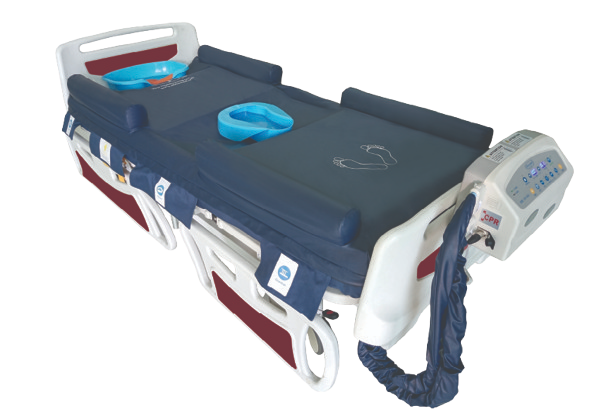 Right Side View Of The ObboMed OB-1680 StandardAir Alternating Pressure Mattress with Low Air Loss Shown In The Flat Position