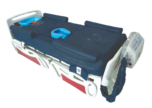 Right Side View Of The ObboMed OB-3620 UltraAir Medical Air Mattress With Alternating Pressure Therapy Shown In The Flat Position