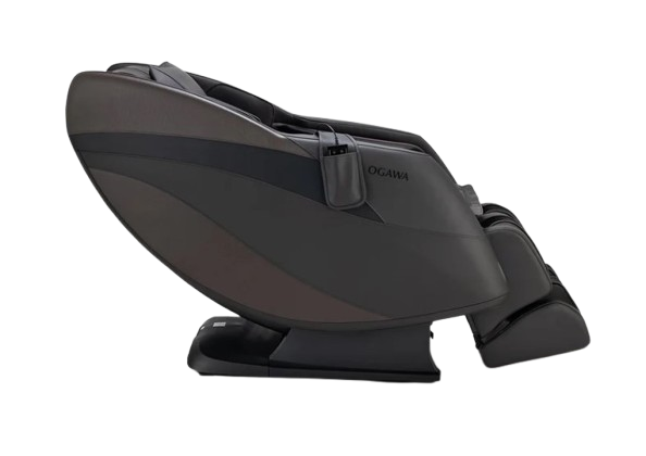 Right Side View Of The Ogawa Refresh 3D Massage Chair | OG5600 Shown In A Slightly Reclined Position With The Brown And Black Color