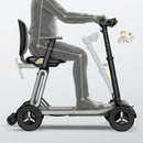 Right Side View Of The Paiseec L5 Mobility Scooter In The Upright Position And Shown In Silver Color With Measurements 