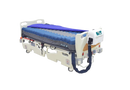 Right Side View Of The Proactive Medical Protekt Aire 9900 Low Air Loss/Alternating Mattress System Shown On An Electric Hospital Bed With Control Unit Attached To The Footboard