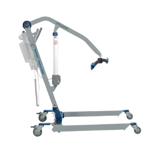 Right Side View Of The Proactive Medical Protekt Take-A-Long Folding Power Patient Lift