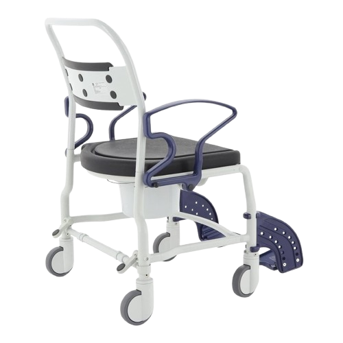 Right Side View Of The Rebotec Dallas Bariatric Shower Commode Chair With Armrests And Leg Rests In Standard Position 
