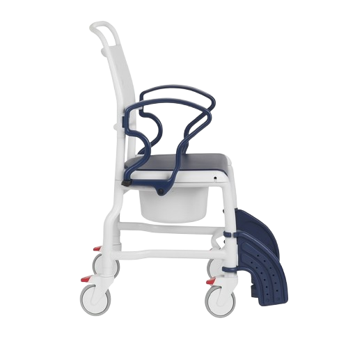 Right Side View Of The Rebotec Hamburg Height Adjustable Shower Commode Chair