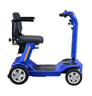 Right Side View Of The Reyhee Flex Electric Folding Mobility Scooter Shown With The Blue Colored Frame