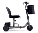 Right Side View Of The Reyhee Triad Compact Folding Electric Mobility Scooter Shown With The Gun Metal Colored Frame