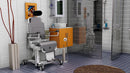 Right Side View Of The TR Equipment TR1000 Battery Operated Shower Chair Shown In A Bathroom Setting