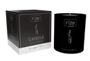 Rize Home Essential Oil Lavender Candle With Rize Branding And Lavender Label Next To Its Packaging 
