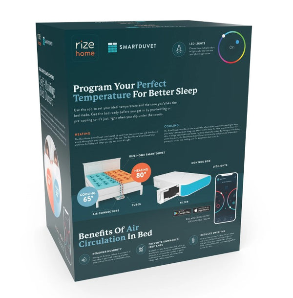 Rize Home Smart Duvet Packaging With Product Features And Benefits