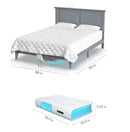 Rize Home Smart Duvet With Dimensions Displayed On A Bedframe And Control Unit