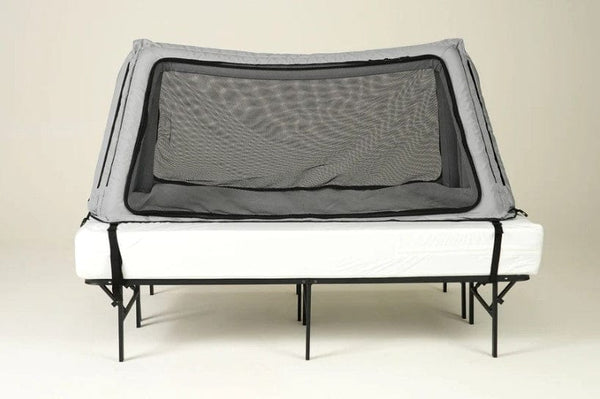 Safe Place Bedding Model 100 Travel Bed Front View Gray Colored Cover