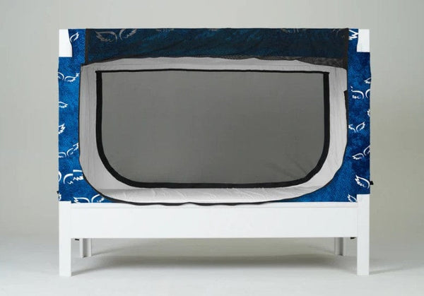 Safe Place Bedding Model 200 Side View White Paint Finish With Angel Wings Cover