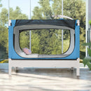 Safe Place Bedding Model 200 Side View White Paint Finish With Blue Cover And Monitor Attachment