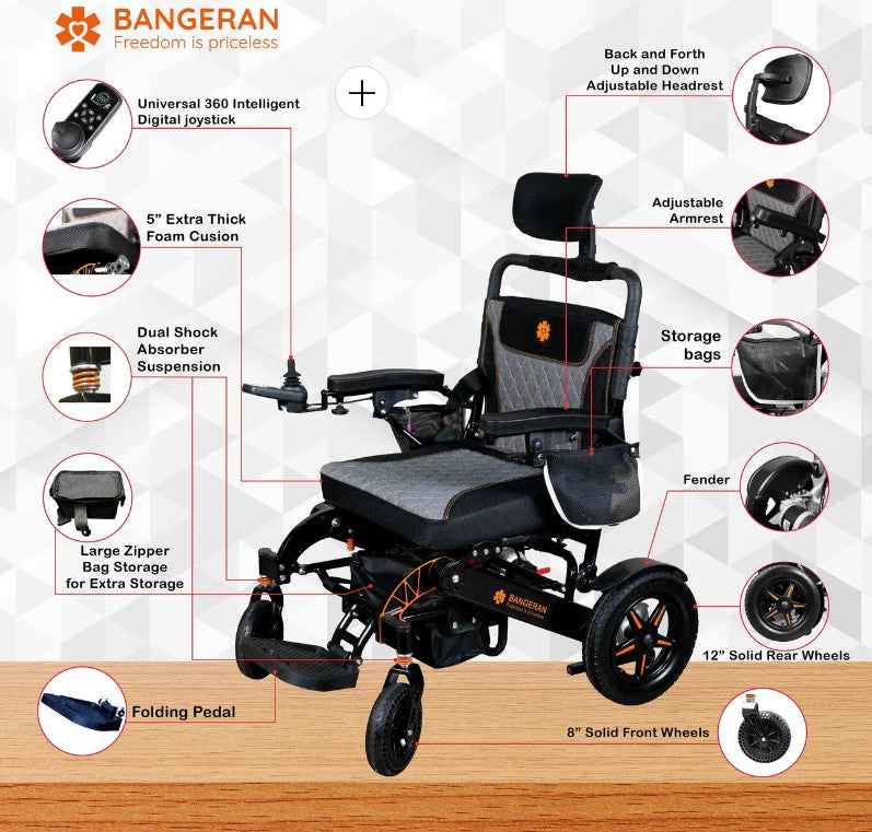 Bangeran Mammoth EX Lightweight Foldable Wheelchair