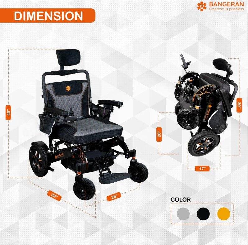 Bangeran Mammoth EX Lightweight Foldable Wheelchair