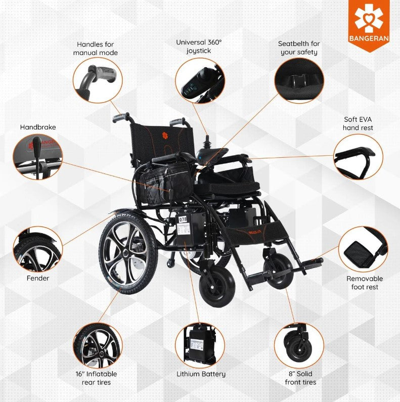 Bangeran Hercules Lite Lightweight Foldable Electric Wheelchair