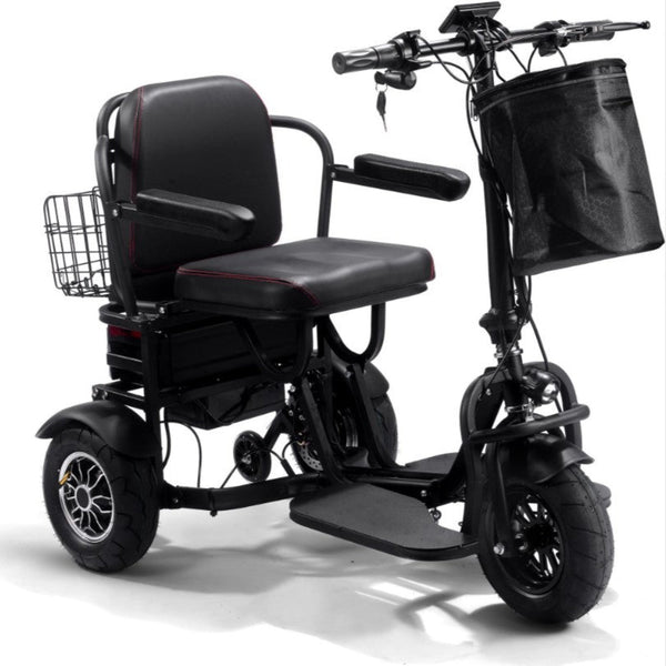 MotoTec Folding Mobility Electric Trike 48v 1000w Dual Motor Lithium Black