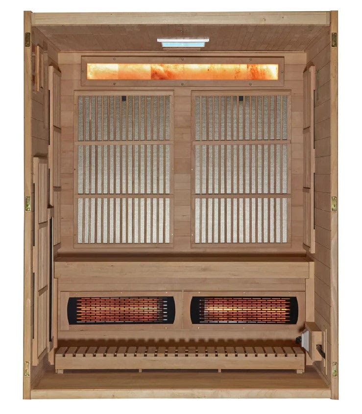 Golden Designs Soria 3-Person Full Spectrum EMF Hybrid Indoor Sauna | GDI-8330-01