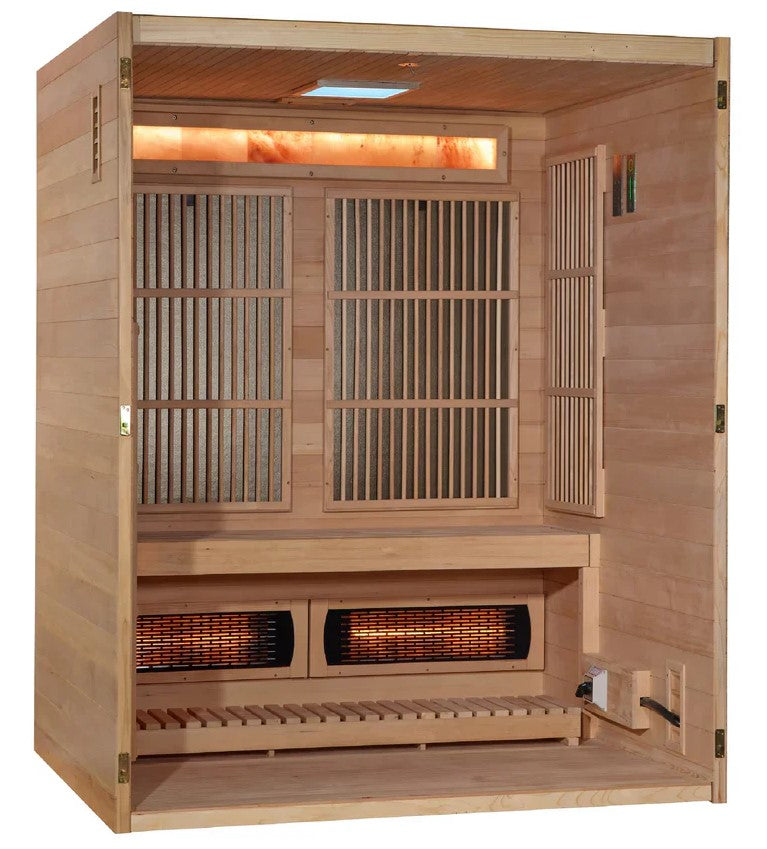 Golden Designs Soria 3-Person Full Spectrum EMF Hybrid Indoor Sauna | GDI-8330-01