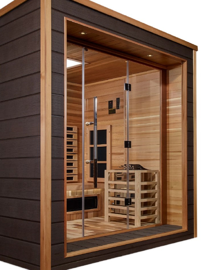 Golden Designs Visby 3-Person Hybrid Outdoor Sauna | GDI-8223-01