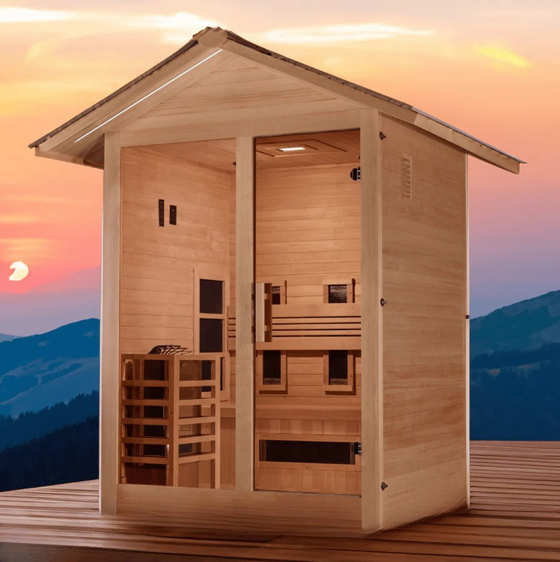 Golden Designs Carinthia 3-Person Hybrid Outdoor Sauna | GDI-8123-01