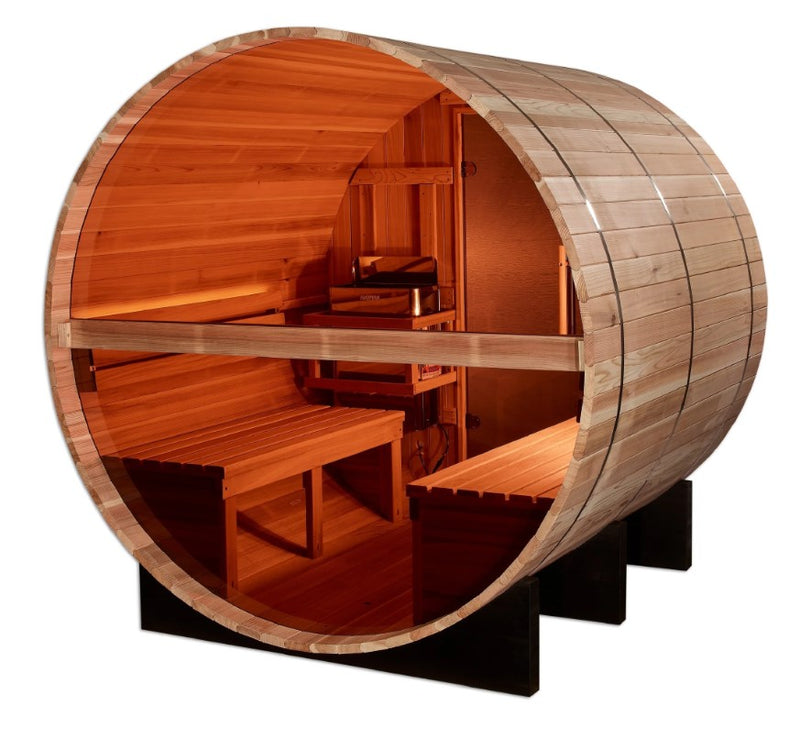 Golden Designs Zurich 4-Person Barrel Sauna | GDI-B024-01