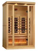 Golden Designs Reserve Edition 2-Person Full Spectrum EMF Indoor Sauna With Himalayan Salt Bar | GDI-8020-03