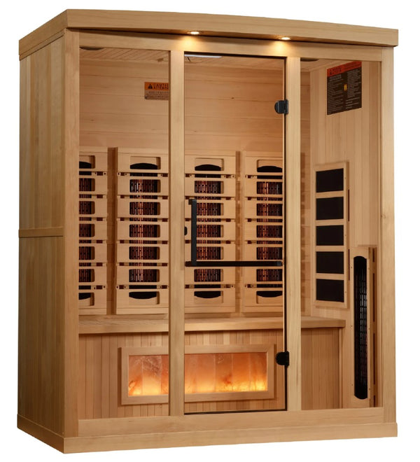 Golden Designs Reserve Edition 4-Person Full Spectrum EMF Indoor Sauna With Himalayan Salt Bar | GDI-8040-03