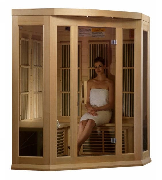 Maxxus 3-Person Low EMF FAR Infrared Corner Indoor Sauna | MX-K356-01